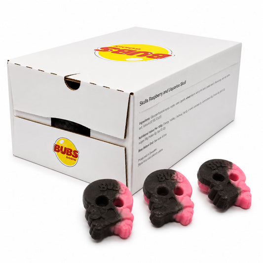 BUBS Raspberry Liquorice Skulls 2.8kg