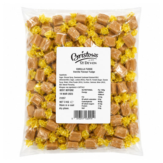 Bristows Wrapped Vanilla Fudge 3kg