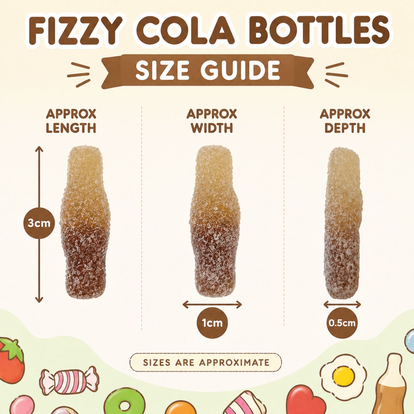 Sweetzone Mini Fizzy Cola Bottles 1kg Bag