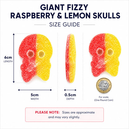 BUBS Giant Fizzy Raspberry and Lemon Skulls 1kg