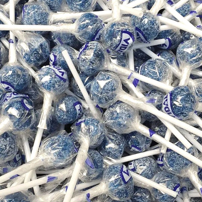 Vidal Lotta Lollies Sour Blue Raspberry Tongue Painting Lollipops - 150 Count Bulk Tub