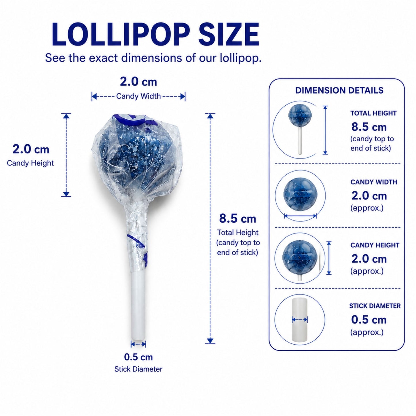Vidal Lotta Lollies Sour Blue Raspberry Tongue Painting Lollipops - 150 Count Bulk Tub