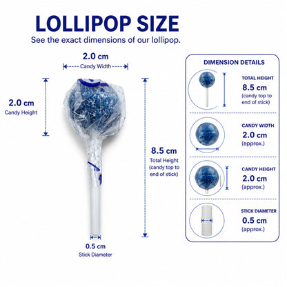 Vidal Lotta Lollies Sour Blue Raspberry Tongue Painting Lollipops - 150 Count Bulk Tub