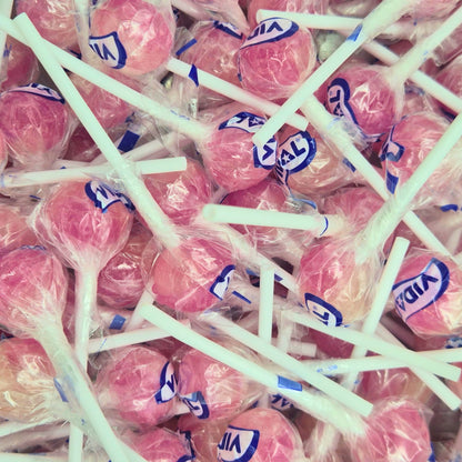Vidal Lotta Lollies Strawberry & Cream Lollipops - 150 Bulk Tub