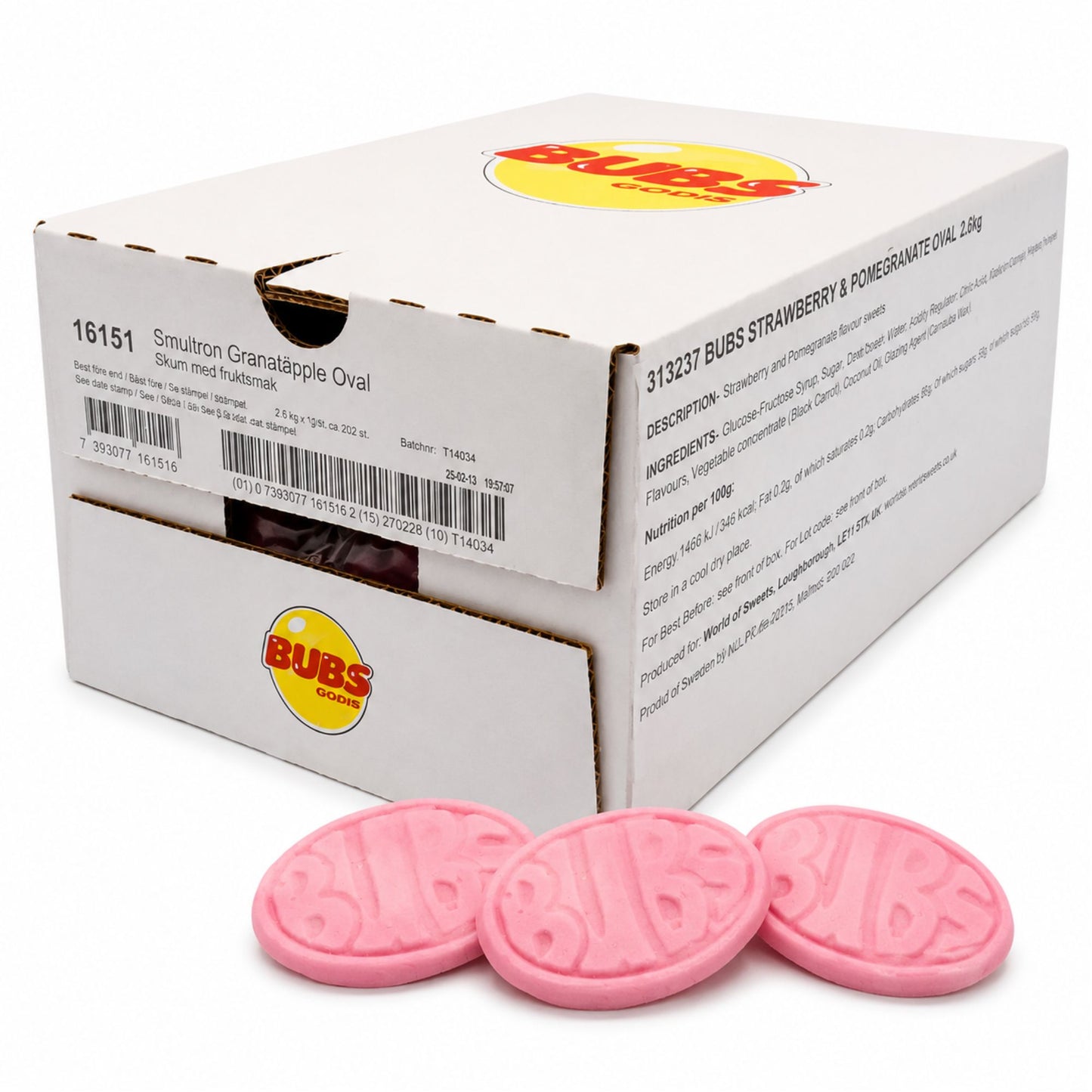 BUBS Wild Strawberry & Pomegranate Ovals 2.8kg