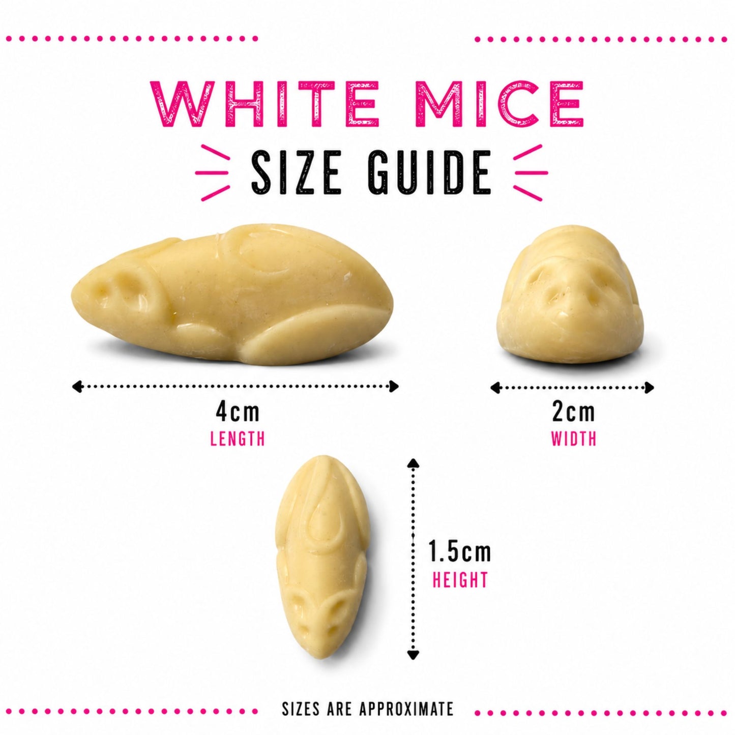 Hannahs White Mice 600g Tub